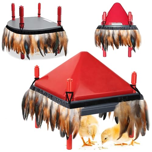 Feathers for Chick Brooder Heating Plate Comfort Feathers for Chick Warmer Chicken Coop Brooder Plate Warm Like Mother Hen (10" x 10", 4 Pack) - size: 10" x 10", 4 Pack