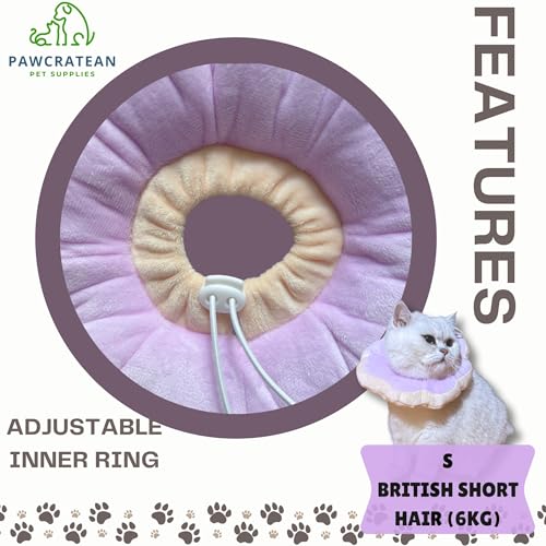 Adjustable Comfy Flower Style Elizabeth Collar for Cats Puppies Soft Recovery Cone Pet Protective Neck Collar (Purple, Small) - color: Purple, size: Small