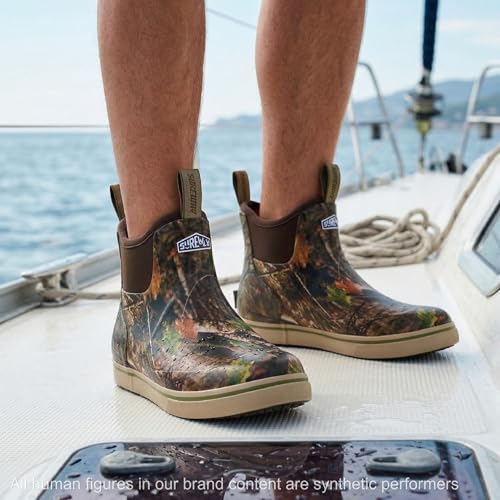 SUREWAY Men's Deck Boots Non-Slip Fishing & Ankle Boating Boot | Waterproof Rain Boots, Lightweight Neoprene Rubber Deck Boots - color: All Camo, size: 10