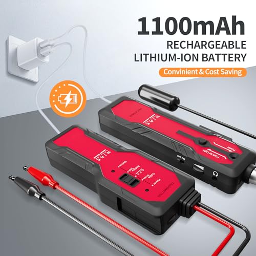Underground Wire Locator for Pet Fence & Cable Detection | Rechargeable, 2.6 ft depth, 1640 ft range, headphones included, flashlight, invisible fence and sprinkler valve locator