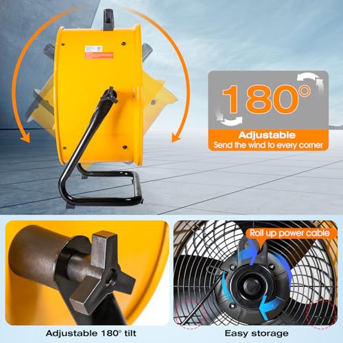 iLiving 18 in. Low Noise Turbo Fan 4019 CFM 3-Speed Portable Air Circulator for Shop, Office, Greenhouse, Home and Warehouse - size: 18-Inch