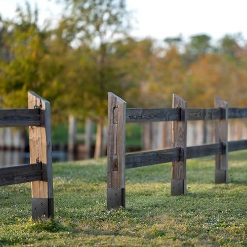LADECH 4x4 Fence Post Anchor Ground Spike 24” Length with Ground Anchors Screw in - Metal Black Powder Coated – Mailbox Post Anchors – Fit 3.5x3.5 Standard (Black - 1 Pc)