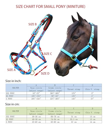 T TEKE Adjustable Horse Halters by Heavy Duty Soft Nylon, Padded with Anti-rubbing Waffle Neoprene on Both Crown & Nose - color: Purple, size: XS Pony