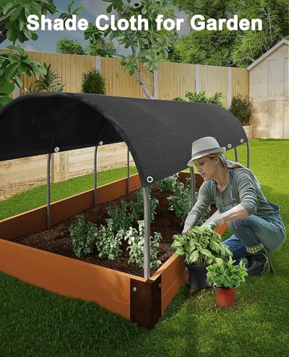 Shade Cloth 90% 3x6ft, Tear Resistant Sun Shade Net with Grommets | 90% UV Block, HDPE Knit Fabric, Reinforced Grommets Every , for Chicken Coop Pergola Plant Cover, Black - size: 90%-3X6ft (0.9x1.8m)