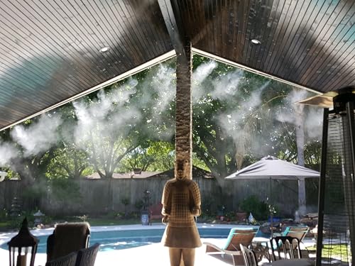 Patio Misting System - 250 PSI Misting Pump, Stainless Steel Tubing - For Residential Misting Applciation (10 Nozzle System) - size: 10 Nozzle System