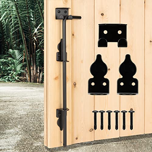 18" Heavy Duty Cane Bolt Gate Drop Rod-Steel Gate Ground Latch Designed for Wood Metal Vinyl Gates or Double Doors Fence Applications - size: 18 Inch-1 Pack