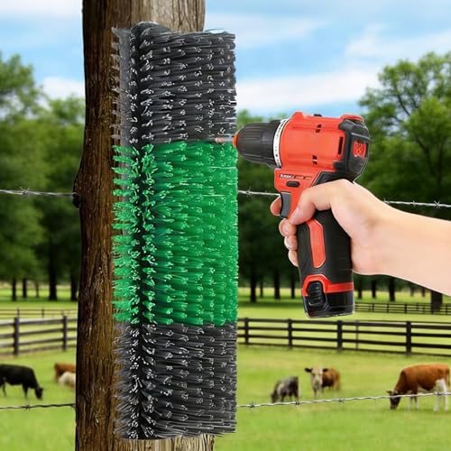 Livestock Scratching Brush Massage Grooming Brush for Cattle Horse Goat Sheep Cow Easy Fence Post Installation with 8 Screws