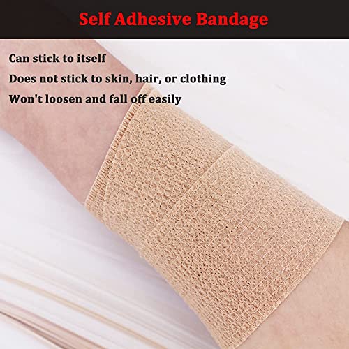 24 Pack Brown Breathable Self Adhesive Bandage Wrap 2 Inch, Multi-Purpose Non-Woven Cohesive Wrap - Vet Wrap | Athletic Tape | Medical Tape, Ankle Sprains, Swelling, Pets. - color: 2 Inch-24 Count Brown