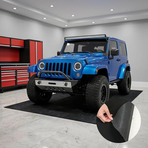 FLEXIMOUNTS 20x8 Ft Heavy Duty Garage Floor Mat - Anti-Slip Backing & Oil Absorbent Surface, Premium Waterproof Garage Carpet for Floor, Durable Parking Mat for SUV - size: 20' x 8'
