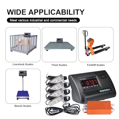 Livestock Scale 10000lbs Capacity | Precision Farm Animal Scales for Weighing | Digital Weighing Machine with 4 Two-Ton Sensors & Junction Box | Veterinary Scale for Goat, Pig, Cattle Sheep Horse
