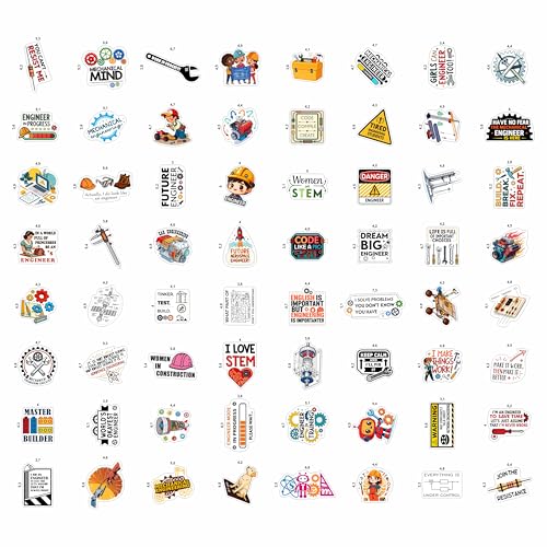 100Pcs Engineering Stickers for Laptop, for Water Bottle - Engineering Gifts & Party Supplies - Engineer Stickers - Gift for Women & Men - color: Engineering Stickers