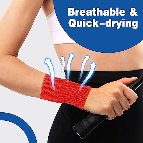 AZEN 8 Pack Self Adhesive Bandage Wrap, 2" X 5 Yards Elastic Cohesive Bandage Wrap, Color Athletic Tape, Vet Wrap, Ankle Tape, Tattoo Grip Tape Wrap - color: Multi-colored