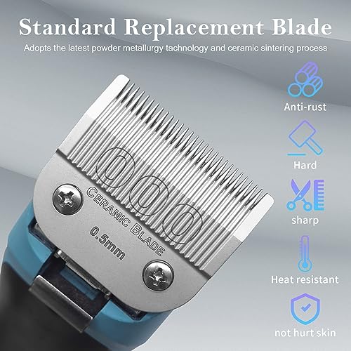 000 Replacement Blade compatible with Oster Classic 76/Andis dog Clipper | Cut Length Cut Length 1/50"(0.5mm),2 Pack,Compatible with Andis/oster Classic 76/Star-Teq/Power-Teq/A5 Clipper - color: SIZE 000(2 PACK)