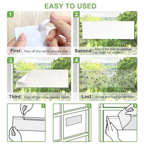 LFSYS 35XL Window Fly Traps Indoor Fruit Fly Traps for Indoors | Window Fly Traps Sticky Paper Indoor Fruit Fly Gnat Trap Fly Strips