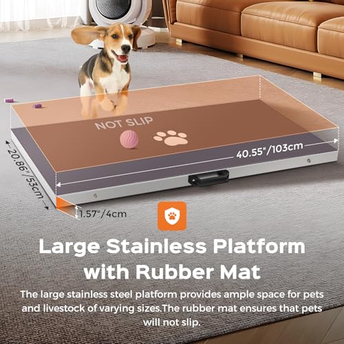 Pet Scale for Large Dog 1100lb x 0.2lb, Postal Scale with Large Stainless Platform 40.5” x 20.8”, Animal Scales for Weighing,Vet Scale with Rubber Mat Livestock Scale for Dog, Sheep