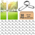 50 Pcs Fiberglass Fence Post Clip for 3/8'' Round Post Insulator,Silver - color: Silver
