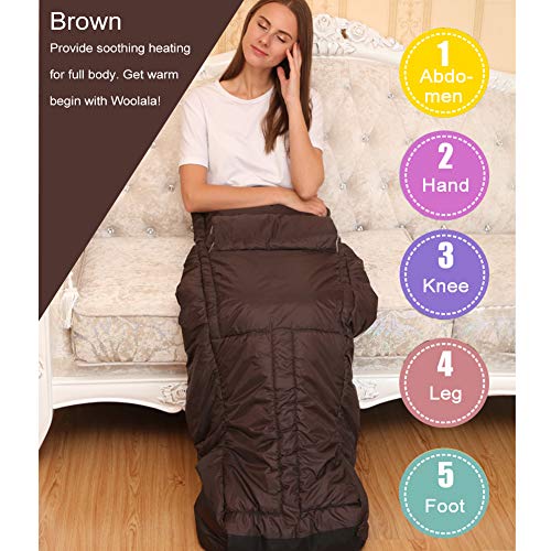 Woolala Heated Body Wrap, Large Electric Heating Pad | with 6 Adjustable Temperature Levels, Auto Shut Off Timer, Washable Warm Cover for Hands, Knees, Feet, Abdomen, Indoor Use