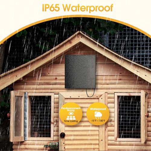 6W Solar Panel for Automatic Chicken Coop Door Compatible with Chicken Coop Door with DC/USB-C Port, Built-in 8000mAh Battery, with 9.8ft DC Cable & DC to USB-C Adapter Cable, IP65 Weatherproof