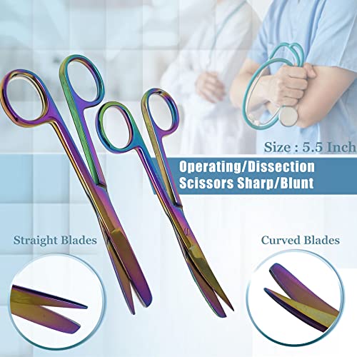 23PCS Advanced Dissection Kit Multi Color Rainbow Biology & Anatomy Science Students Stainless Steel Tools-Free Case Scalpel Knife Handle Blades Veterinary Botany Lab Animals Frogs Worms-By A2ZScilab