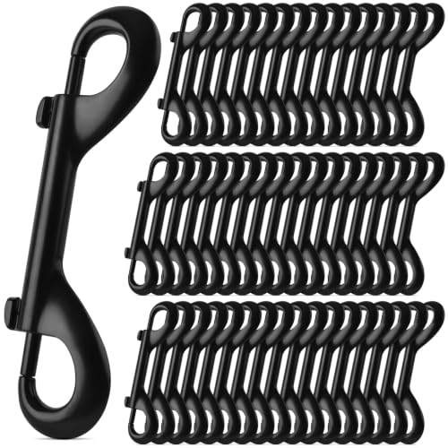 ERKOON 4.7 Inch Double End Trigger Snap Bolt Hooks for Horses (50 Pack) | Heavy Duty Metal Clips, Large Trigger Snap Hooks for Feed & Water Buckets, Hay Net, Horse Stall, Fence & Farm Daily Use - size: 50 Pack