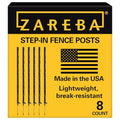 Zareba 4-Foot Step-in Electric Fence Posts - 8 Pack for Electric Fence System - Sturdy Construction - A-48B8, Black - Easy to Install Step in Posts, Includes 8 - style: 8 Black Posts
