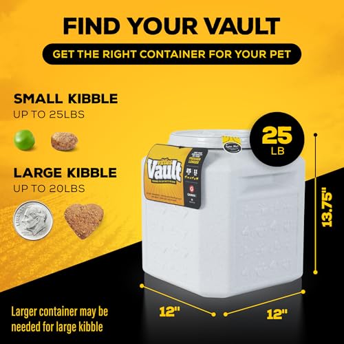 Gamma2 Vittles Vault Pet Food Storage Containers - Sealed Dog and Cat Food Storage Container, Fits up to 25lbs, Made in the USA - [12"L x 13.75"H] | Sealed, Made in USA - size: 25 Pounds