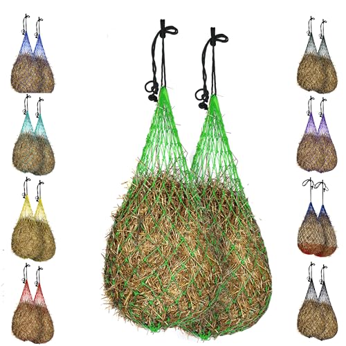 Majestic Ally Hay Net, Set of 2, Length - 54”, Holes 3"x3" for Horses - color: Light Green