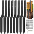 Fence Post Repair Kit, Thickened Heavy Duty Fence Post Anchor Stakes for Repair Tilted, Broken Wood Posts Support (Black, 8 Pack) - color: Black-8 Pack