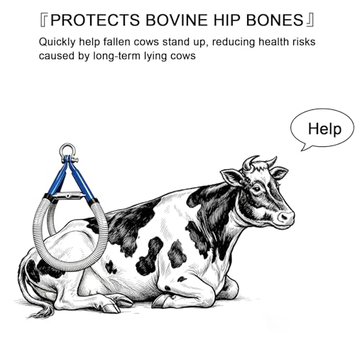 Cow Hip Lift 4410LB,Heavy-Duty Galvanized Steel Stand Assist Device with Non-Slip Rubber Clamp,OB Calving & Birthing Aid for Postpartum Recovery,Dystocia & Lame Cow (0-35.4" Adjustable)