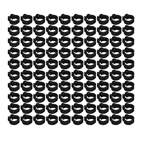 Zerodis 100PCS 8mm Leg Rings, Plastic Identification Bands for Pigeons, with Reusable Easy to Install for Poultry Dove Marking (Black) - color: Black
