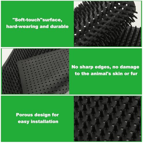3 Pack Horse Scratching Post Pad, 14 x 11.8 Inch PVC Dog Back Scratcher, Livestock Scratching Brush, Horse Brushes Scratch Itch Relief Post Pad for Livestock, Horse Grooming, Cattle, Sheep