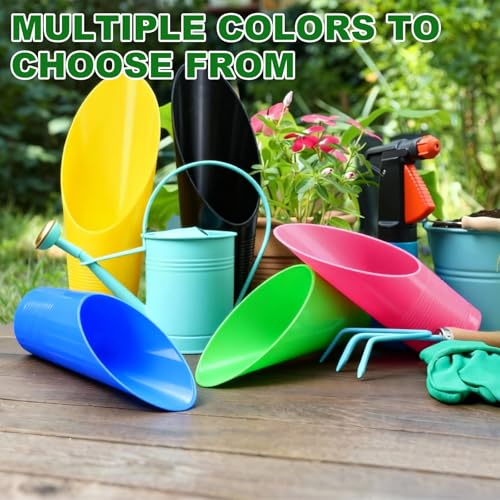 M METERXITY 3-Pack Bonsai Soil Scoops, Plastic Garden Soil Scoops Bucket Shovel Potting Scoopers for Transplanting/Flower Planting/Plant Succulent, Colorful Small Gardening Tools [Black] - color: Black