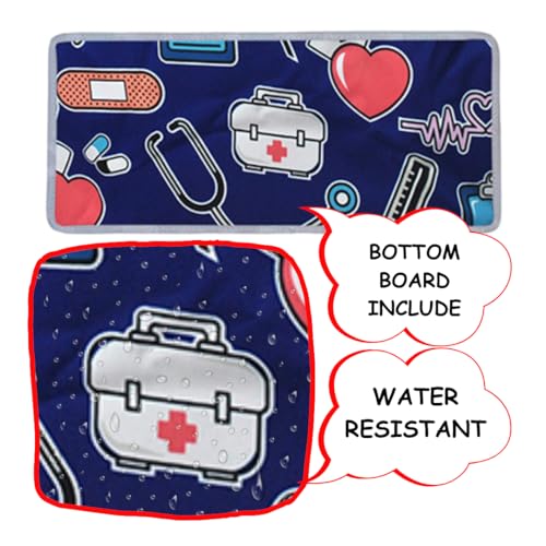 NGIL Utility Water Resistant Tote Bag | Work Tote for Women, Nurse Bag, Teacher's Choice Purse, Gym Bag, Everyday Organizer Top Zipper Closure - color: Nurse Theme-navy