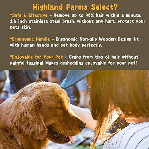 Deshedding Grooming Tool for Dogs, Cats & Horses, Ergonomic Design Wood Groom Brush, Professional Pet Groomer, Painlessly Remove for Short & Long Hair, Fur & Dirt - 2.5 Inches | Deshedding Grooming Tool for Dogs,Cats & Horses,Professional Pet Groomer,Pain