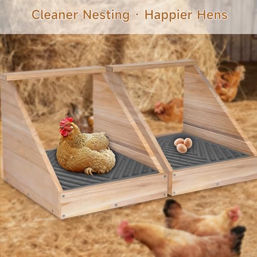 Skimzy Chicken Nesting Pads 4 Pack, Washable Silicone Nest Box Liners, Non Slip Egg Laying Mats, Easy to Clean Coop Pads, Trim to Fit 12x12 Inch for Hens, Ducks & Backyard Chickens