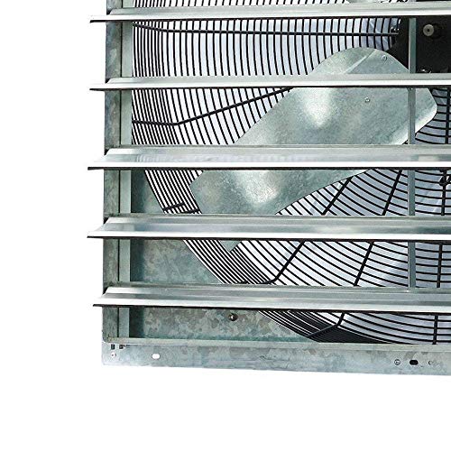 Iliving - 36" Wall Mounted Shutter Exhaust Fan - Automatic Shutter - Single Speed - Vent Fan For Home Attic, Shed, or Garage Ventilation, 6128 CFM, 9000 SQF Coverage Area, Silver (ILG8SF36S)