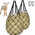 2PCS Slow Feed Hay Nets for Horses | Hanging hay feeders for stalls, trailers and travel; slow-feed design - color: Grey