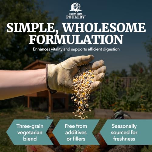 Chicken Scratch Grain for Chickens, Ducks & Turkeys, Natural 3-Grain Scratch Feed Treat, Made in USA, Foraging & Energy Support, 80 lbs - size: 80lb (Pack of 1), style: Scratch Grain