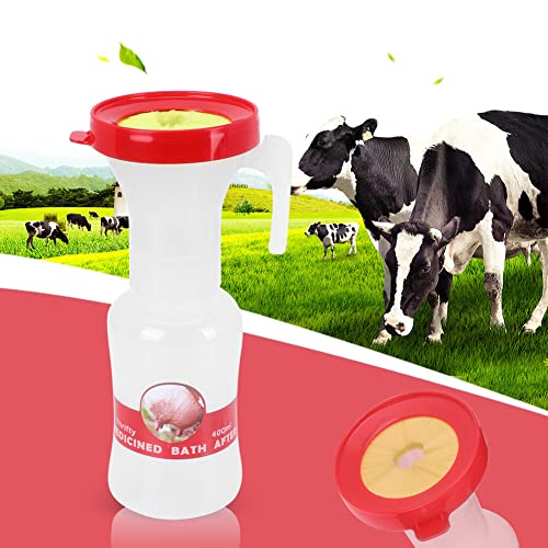 SOONHUA 400ml Soft Teat Dip Cup, Nipple Cleaning Disinfection Tool Non- Return Teat Dipper Cleaning Cup Nipple Milking Medicated Bath Cup Milking Cleaning Cup for Cow Sheep Use