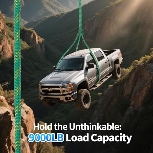 150Ft 1/2 Inch Heavy Duty Climbing Rope,Arborist Rope for Tree Pulling (Green) - size: 150ft-Green-1/2