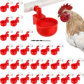 LemonRoad 30 Set Automatic Chicken Waterer Cups with 1/2" PVC Tee Fitting Chicken Drinking Bowl, Poultry Drinker Mounting Hole Opener,Water Dispenser Feeder for Duck, Goose, Turkey, Pigeon(Red) - color: Red 2