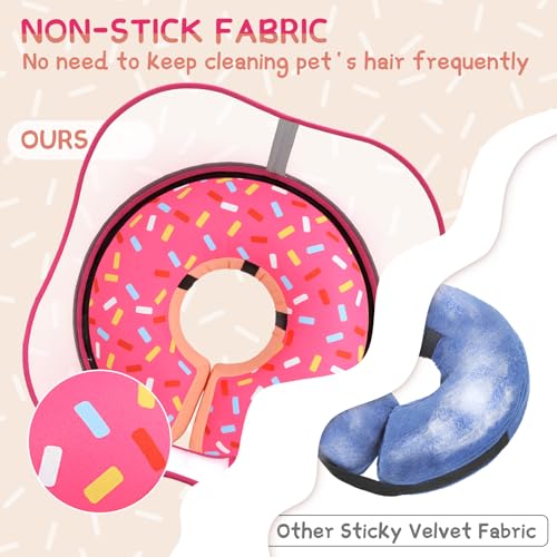 Supet Raised Inflatable Dog Cone Collar to Stop Licking, Soft Dog Cone Alternative After Surgery, Doggie Neck Donut Collar for Small Medium Large Dogs - color: Donut Pink, size: XXL(Neck 18.5"-23.5")
