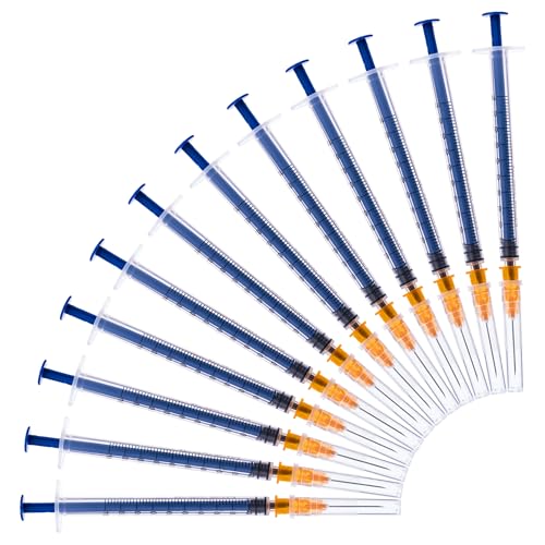 1ml Syringes with Needle 25G 1 Inch Disposable Syringe Luer Slip Tip for Liquids, Individually Wrapped, Pack of 100 - size: 1ML-25G-S 1"