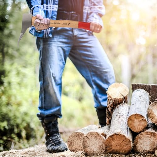 Kings County Tools Pickaroon Logging Tool with Hickory Wood Handle, 15” | Hookaroon Log Grabber with Steel Head Pick for Dragging or Stacking Logs - Log Roller Tool - Forestry Tools