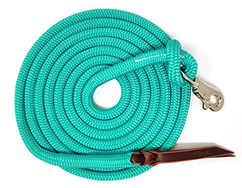 14FT Lead Rope with NP Snap - color: Turquoise, size: 14 ft. Nickel Trigger Snap
