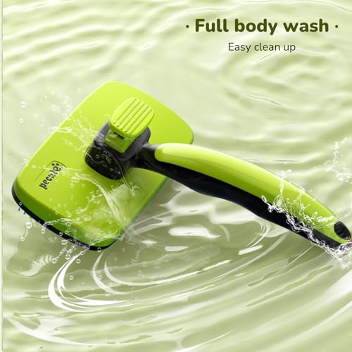 Pecute Skin Friendly Self-Cleaning Slicker Brush for Dog & Cat Shedding | 1 click clean, Lightweight, Undercoat hair removal, For short/long/double/white coats - size: Large