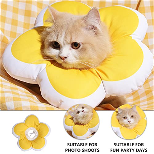 POPETPOP Cat Neck Cone Waterproof Pet Elizabethan Collar Flower Shape Recovery Collar for Anti-Bite and Anti-Lick After Surgery Lightweight Washable Cat for Cats and Kittens