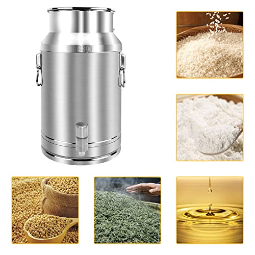 304 Stainless Steel Milk Can，35L Milk Bucket Wine Pail Bucket 9.25 Gallon Milk Can Tote Jug with Sealed Lid Heavy Duty for Milk and Wine Liquid Storage - size: 35L