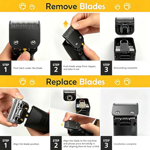 Detachable Steel Pet Dog Clipper Blades, Size-10, Compatible with Andis Cutting Length 1/16" | Size 10, Cut Length 1/16"(1.5mm), Pet Grooming Clipper Detachable Replacement Blade, Stainless Steel, Compatible Accessory - size: #10: 1/16" (1.5 mm) Black