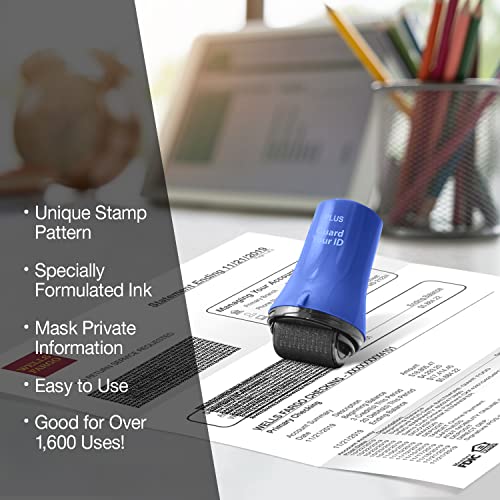 Guard Your ID Wide Identity Theft Protection Roller Stamp for Mail, Blue - color: Blue, size: Wide